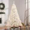 HOMCOM 6ft Tall Pre-Lit Douglas Fir Artificial Christmas Tree with Realistic Branches, 250 Warm White LED Lights and 1000 Tips, White