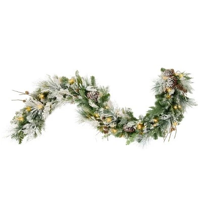 Haute Decor 6ft Pre-Lit LED Snowfall Creek Flocked Artificial Garland - Haute Décor 3 Haute Decor 6ft Pre-Lit LED Snowfall Creek Flocked Artificial Garland - Haute Décor