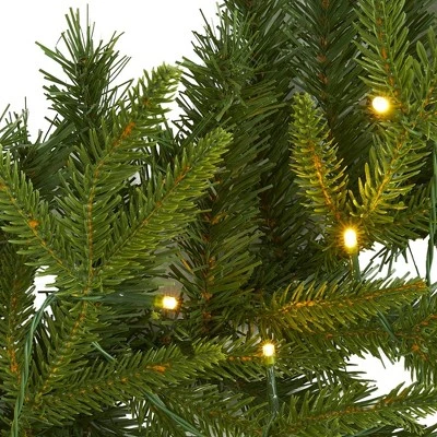 Nearly Natural 6' Pre-lit LED Pine Artificial Christmas Garland Green with Clear Lights 4 Nearly Natural 6' Pre-lit LED Pine Artificial Christmas Garland Green with Clear Lights - Image 2