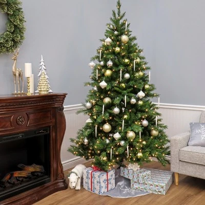 National Tree Company 9 ft Pre-Lit Artificial Medium Christmas Tree, Green, Tiffany Fir, White Lights, Includes Stand 5 National Tree Company 9 ft Pre-Lit Artificial Medium Christmas Tree, Green, Tiffany Fir, White Lights, Includes Stand - Image 3