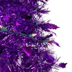 Northlight 6' Pre-Lit Purple Tinsel Pop-Up Artificial Christmas Tree, Clear Lights -Outlet Xmas Decor Tree Store GUEST aced7f5f 4c77 40d6 a30e 389c7d8360aa