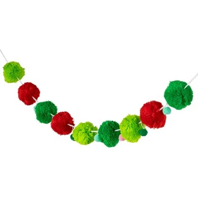 Northlight 46" Green and Red Christmas Wool Beaded Garland - Unlit 5 Northlight 46" Green and Red Christmas Wool Beaded Garland - Unlit - Image 3