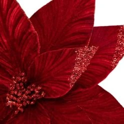 Northlight 24" Red Glittered Poinsettia Christmas Stem Spray -Outlet Xmas Decor Tree Store GUEST ae491ca8 0276 462b 9ab2 f47559865d99