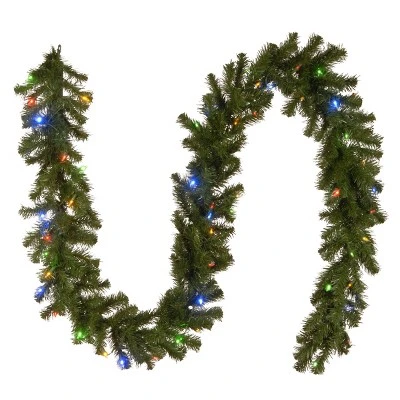 National Tree Company Pre-Lit Artificial Christmas Garland, Green, North Valley Spruce, Dual Color LED Lights, Plug In, Christmas Collection, 9 Feet 3 National Tree Company Pre-Lit Artificial Christmas Garland, Green, North Valley Spruce, Dual Color LED Lights, Plug In, Christmas Collection, 9 Feet