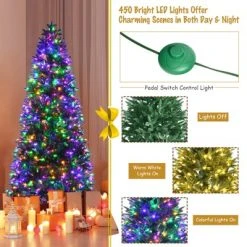 Tangkula Pre-Lit Christmas Tree Artificial Xmas Tree W/ Replaceable Dual Color LED Lights 15 Tangkula Pre-Lit Christmas Tree Artificial Xmas Tree W/ Replaceable Dual Color LED Lights -Outlet Xmas Decor Tree Store GUEST ae95e860 aa95 4046 955c c83bb448311f