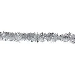Northlight 12' x 3" Shiny Silver and Snowblush Wide Cut Tinsel Christmas Garland - Unlit