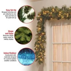 National Tree Company 9 ft. Carolina Pine Garland with Clear Lights -Outlet Xmas Decor Tree Store GUEST aefa3ee9 5f52 4d09 991c 4c4fe54ade1c