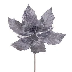 Vickerman 11" Velvet and Glitter Mesh Poinsettia Flower on Steem -Outlet Xmas Decor Tree Store GUEST af434959 31b6 4092 a36e 931b47b15ce4