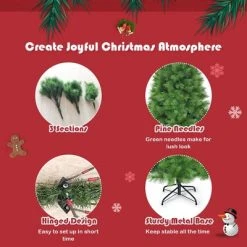 Costway 7 ft Hinged Artificial Christmas Tree Holiday Decoration w/ Foldable Metal Stand -Outlet Xmas Decor Tree Store GUEST afa3fa8a 072f 4350 bd88 c9a597b36401