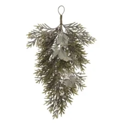Transpac Artificial 24 in. Green Christmas Evergreen Drop with Detail