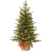 National Tree Company 3' Nordic Spruce Artificial Christmas Tree Burlap Base 50ct Warm White LED