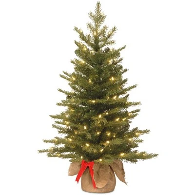 National Tree Company 3' Nordic Spruce Artificial Christmas Tree Burlap Base 50ct Warm White LED 3 National Tree Company 3' Nordic Spruce Artificial Christmas Tree Burlap Base 50ct Warm White LED