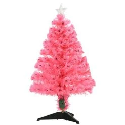 HOMCOM 35.5" Tall Pre-Lit Douglas Fir Artificial Christmas Tree with Realistic Branches, 90 Multi-Color LED Lights, Fiber Optics, and 90 Tips, Pink 10 HOMCOM 35.5" Tall Pre-Lit Douglas Fir Artificial Christmas Tree with Realistic Branches, 90 Multi-Color LED Lights, Fiber Optics, and 90 Tips, Pink -Outlet Xmas Decor Tree Store GUEST b086f8c3 b0b2 4c41 8daf d5ec69c7d033
