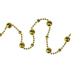 Northlight 15' x 0.5" Shiny Gold Mirrored Disco Ball Beaded Artificial Christmas Garland