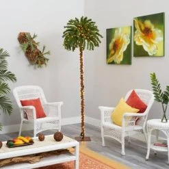 7ft Nearly Natural Pre-Lit LED Slim Palm Artificial Christmas Tree Warm White Lights -Outlet Xmas Decor Tree Store GUEST b19b4acd 1b8f 4e72 8c1c e8104af0b9bd