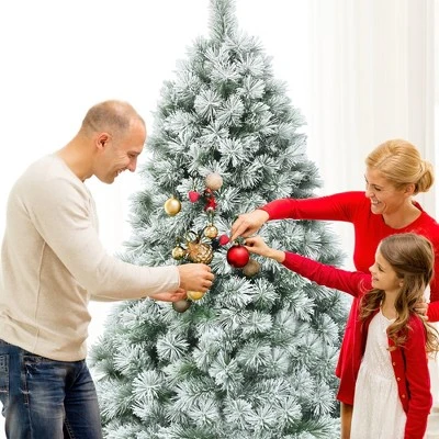 Costway 6ft or 7ft Premium Hinged Artificial Christmas Tree Snowy Pine Needles 6 Costway 6ft or 7ft Premium Hinged Artificial Christmas Tree Snowy Pine Needles - Image 4