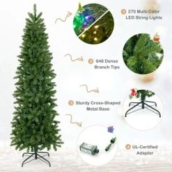 Costway 6 FT/7.5 FT Pre-Lit Hinged Artificial Christmas Tree w/ 648/796 Tips & 270/350 LED Lights -Outlet Xmas Decor Tree Store GUEST b1de8a88 45df 4543 a41c b728458750ef
