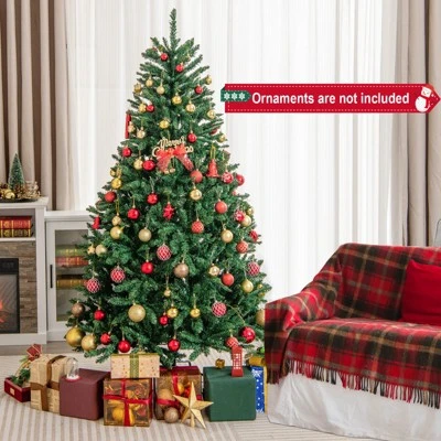 Costway 6ft Hinged Artificial Christmas Tree Unlit Douglas Full Fir Tree w/ 1355 Tips 6 Costway 6ft Hinged Artificial Christmas Tree Unlit Douglas Full Fir Tree w/ 1355 Tips - Image 4