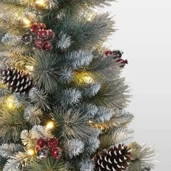 4.5ft Pre-Lit Potted Glittery Artificial Christmas Pine Tree - Puleo -Outlet Xmas Decor Tree Store GUEST b35a50ed c9cb 4982 b53a ea7292ed2957