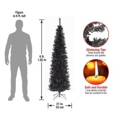 National Tree Company 6 ft Artificial Christmas Tree, Black Tinsel, Includes Stand -Outlet Xmas Decor Tree Store GUEST b387affb a3d0 48af 9abf 0416899b7296