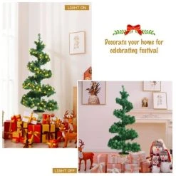 Tangkula Pre-Lit Lifelike Spiral Christmas Tree Topiary Artificial Xmas Tree W/ 150 LED Lights -Outlet Xmas Decor Tree Store GUEST b4eeb33b a272 424f 850f 9d567b38e067