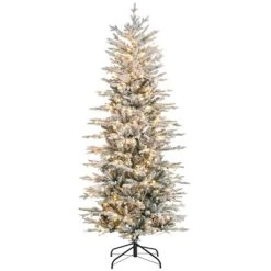 HOMCOM Prelit Artificial Christmas Tree Holiday Decoration with Snow Flocked Branches, Warm Yellow Clear Lights, Auto Open, Extra Bulb 11 HOMCOM Prelit Artificial Christmas Tree Holiday Decoration with Snow Flocked Branches, Warm Yellow Clear Lights, Auto Open, Extra Bulb -Outlet Xmas Decor Tree Store GUEST b55bd4ca d46a 48bc 90d9 adb9cbd56999
