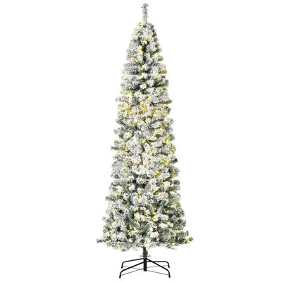 HOMCOM Pre-Lit Snow-Flocked Slim Douglas Fir Artificial Christmas Tree with Realistic Branches 11 HOMCOM Pre-Lit Snow-Flocked Slim Douglas Fir Artificial Christmas Tree with Realistic Branches - Image 9