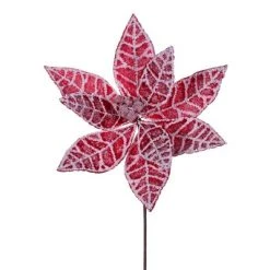 Vickerman 17" Gold Edge Poinsettia Stem -Outlet Xmas Decor Tree Store GUEST b5e5a7ec 914a 4596 bab5 1fe7ddeeeaf8