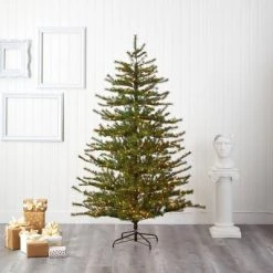 Nearly Natural 7' Pre-Lit LED Full Vancouver Mountain Pine Artificial Christmas Tree Clear Lights -Outlet Xmas Decor Tree Store GUEST b60b6cf1 fe7b 4d84 bca2 6712c7138da1