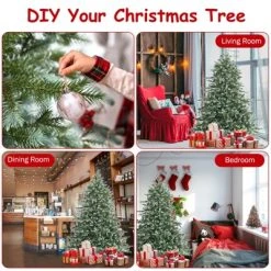Tangkula Evergreen Artificial Christmas Tree, Mixed PE & PVC Tree Metal Stand Included, Unlit Xmas Tree -Outlet Xmas Decor Tree Store GUEST b6781ecb b3b0 47fb 99fa 59622085baeb