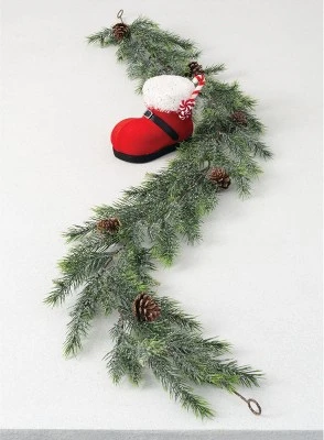 Sullivans Artificial Arrowhead Alpine and Cone Garland 66"L Green 3 Sullivans Artificial Arrowhead Alpine and Cone Garland 66"L Green