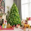Costway 7.5ft Green Flocked Hinged Artificial Christmas Tree w/ Metal Stand Green -Outlet Xmas Decor Tree Store GUEST b6a0cf52 8243 4d88 8bcb f163a141e1d6