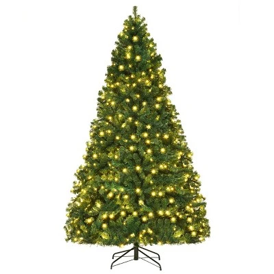 Costway 7Ft/7.5Ft/8Ft Pre-Lit PVC Christmas Tree Hinged 300/400/430 Lights 14 Costway 7Ft/7.5Ft/8Ft Pre-Lit PVC Christmas Tree Hinged 300/400/430 Lights - Image 12
