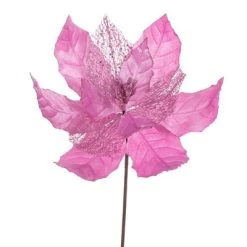 Vickerman 11" Velvet and Glitter Mesh Poinsettia Flower on Steem -Outlet Xmas Decor Tree Store GUEST b7c6e06e 4d48 40d8 97fc 087f70954a85