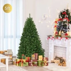 Costway 5Ft Pre-Lit Artificial Christmas Tree Hinged 150 LED Lights -Outlet Xmas Decor Tree Store GUEST b7ca582d 80ff 4e91 a83a 5ac4c465e797