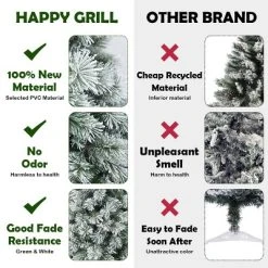 Tangkula Snow Flocked Artificial Christmas Tree Hinged Decoration Pine Tree -Outlet Xmas Decor Tree Store GUEST b7cc7cbd 088e 449d abb8 72ae96b8cd98