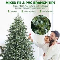 Costway 7ft Artificial Christmas Spruce Hinged Tree w/ 1260 Mixed PE & PVC Tips 16 Costway 7ft Artificial Christmas Spruce Hinged Tree w/ 1260 Mixed PE & PVC Tips -Outlet Xmas Decor Tree Store GUEST b7f3418e c73e 44e9 b50f 0534907138b6