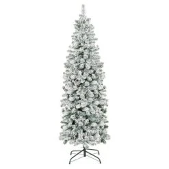 Best Choice Products Snow Flocked Artificial Pencil Christmas Tree Holiday Decoration w/ Metal Stand -Outlet Xmas Decor Tree Store GUEST b7f4afdb c69e 4870 9e45 1e2b8f91af08