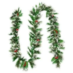 Costway 9ft Pre-lit Christmas Garland w/ Snow Flocked Tips Red Berries 50 Lights & Timer 19 Costway 9ft Pre-lit Christmas Garland w/ Snow Flocked Tips Red Berries 50 Lights & Timer -Outlet Xmas Decor Tree Store GUEST b832a78c 7a8d 4d15 8540 b3dac33c56e0