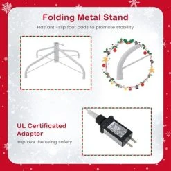 Costway 6 FT Flocked Artificial Christmas Tree Hinged with 350 LED Lights 808 Branch Tips -Outlet Xmas Decor Tree Store GUEST b87eff3e 89b2 4639 b728 b8c2a596d762