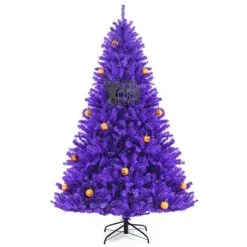 Tangkula Artificial Purple Christmas Tree, Prelit Purple Halloween Tree w/ Orange LED Lights & Pumpkin Ornaments 23 Tangkula Artificial Purple Christmas Tree, Prelit Purple Halloween Tree w/ Orange LED Lights & Pumpkin Ornaments -Outlet Xmas Decor Tree Store GUEST b895151b a2b3 405a 9521 d3e3c33de6b6