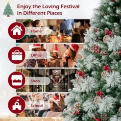Costway 6 FT Pre-Lit Artificial Christmas Tree Hinged with Pine Needles 350 LED Lights -Outlet Xmas Decor Tree Store GUEST b962b891 5e22 438a b39a 9538ec67ecc0
