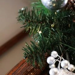 Sunnydaze Decor Sunnydaze Indoor Pre-Lit Artificial Christmas Garland with Frosted Pinecones and Silver Berries and Bulbs - 9' -Outlet Xmas Decor Tree Store GUEST b9817688 f2af 4976 8f72 d899301fc772