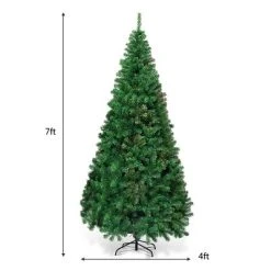 Tangkula 7ft Green Artificial Christmas Pine Tree Hinged PVC Branches with Solid Metal Legs Indoor Outdoor -Outlet Xmas Decor Tree Store GUEST b9bd124e 6cef 4c2c ba9a 3fc29f23af0d