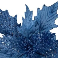 Northlight 24" Glittered Blue Poinsettia Christmas Stem Spray -Outlet Xmas Decor Tree Store GUEST b9ccca3a 77be 4e67 9918 ca9b42e1b5cf