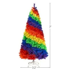 Costway 7FT Artificial Hinged Colorful Rainbow Full Fir Christmas Tree with 1213 Tips -Outlet Xmas Decor Tree Store GUEST ba035b0b 81f7 41a5 8e52 9e17d2870ed9