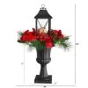 Nearly Natural 33-in Holiday Christmas Berries and Poinsettia with Large Lantern and Included LED Candle Set in a Decorative Urn Porch Decor -Outlet Xmas Decor Tree Store GUEST ba420044 18c5 4646 b17e e652e463e991