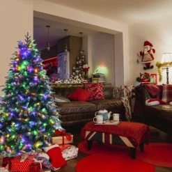 Tangkula Hinged Life-Like Christmas Tree W/ LED Lights Pre-Lit Artificial Xmas Tree W/ PE & PVC Leaves -Outlet Xmas Decor Tree Store GUEST ba94bd9e 9e98 456c 9a07 efd6a0cadcad