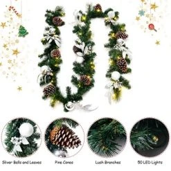 Costway 9ft Pre-Lit Artificial Christmas Garland with Mixed Decorations and LED Lights 13 Costway 9ft Pre-Lit Artificial Christmas Garland with Mixed Decorations and LED Lights -Outlet Xmas Decor Tree Store GUEST ba9afcf6 ebc1 4d4f 8733 6e01fb958b78