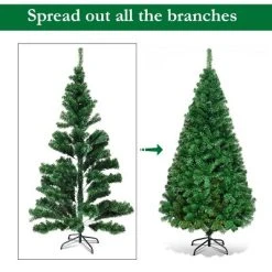 Costway 5Ft/6Ft/7Ft/8Ft Artificial PVC Christmas Tree W/Stand Holiday Season Indoor Outdoor Green -Outlet Xmas Decor Tree Store GUEST baaa25f5 78fa 4c91 97b9 70894c32ed88